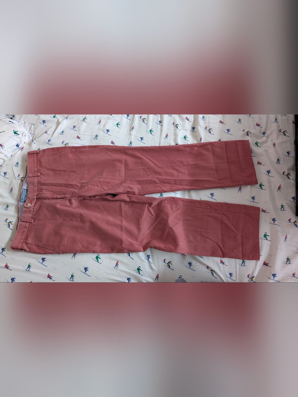 Peter Millar Mens Pink Straight Leg 100% Pima Cotton Chino Pants, size 33